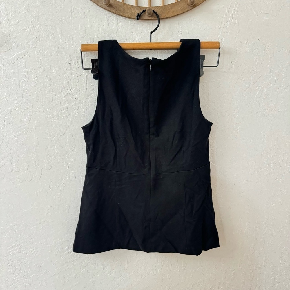 CAbi Black Top Size 10 Uptown Thick Ponte Knit Blouse Flare 224 Sleeveless Tank - Picture 2 of 4